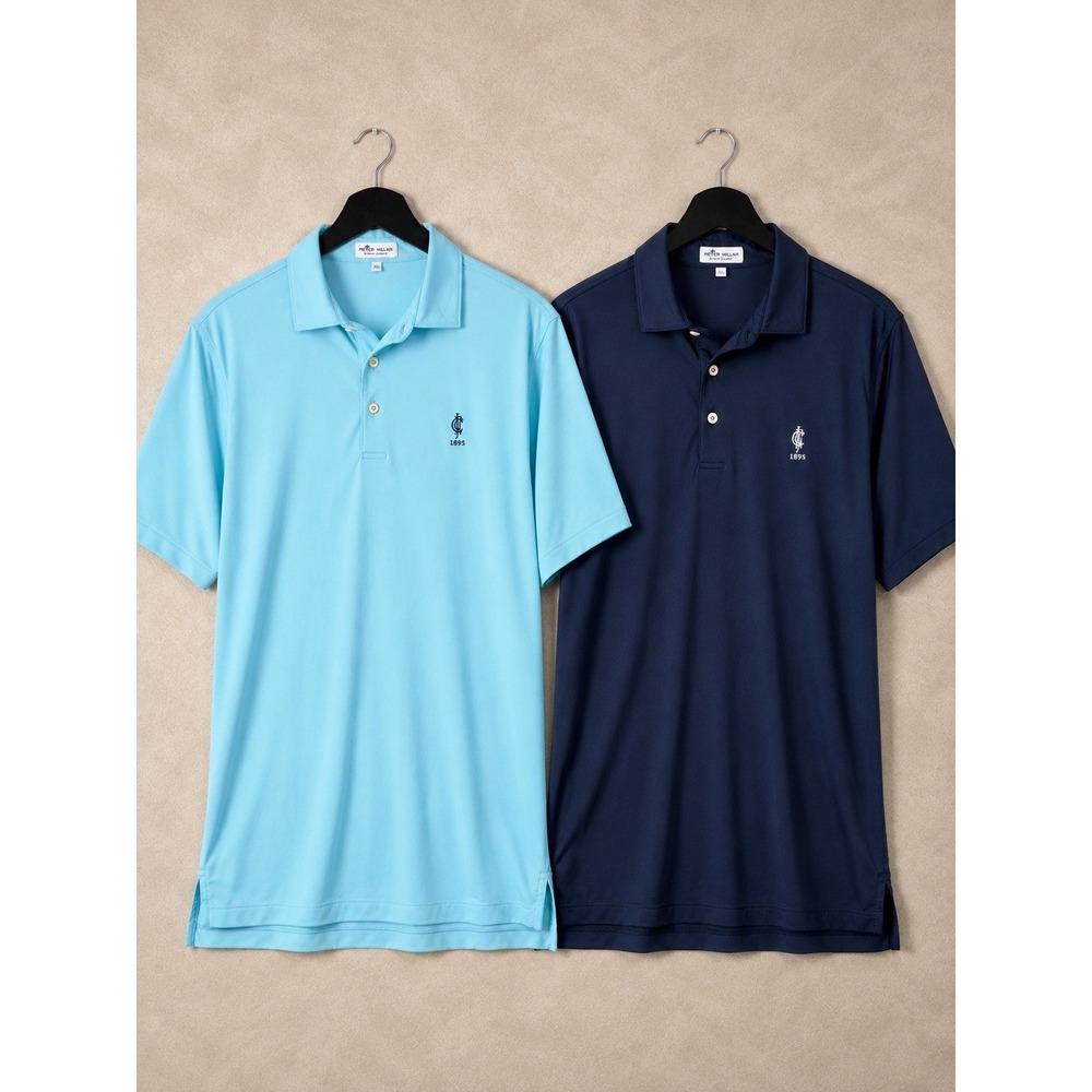 Peter Millar North Jersey Country Club Polo Bundle Of 2 Mens XL Blue Golf Shirts
